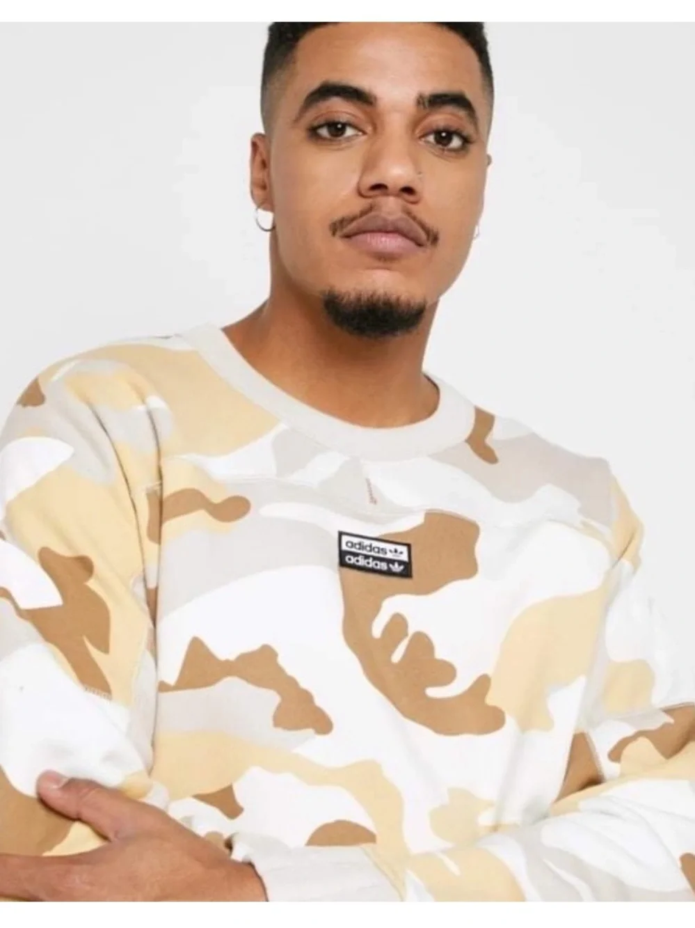ADIDAS Brown and Tan Camouflage Sweatshirt